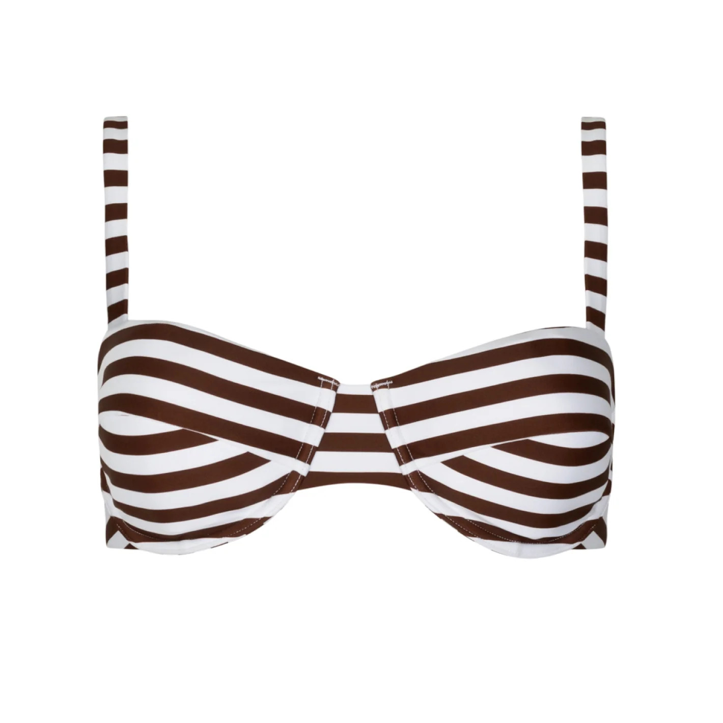 women's cocoa stripe cup bikini top | Minnow