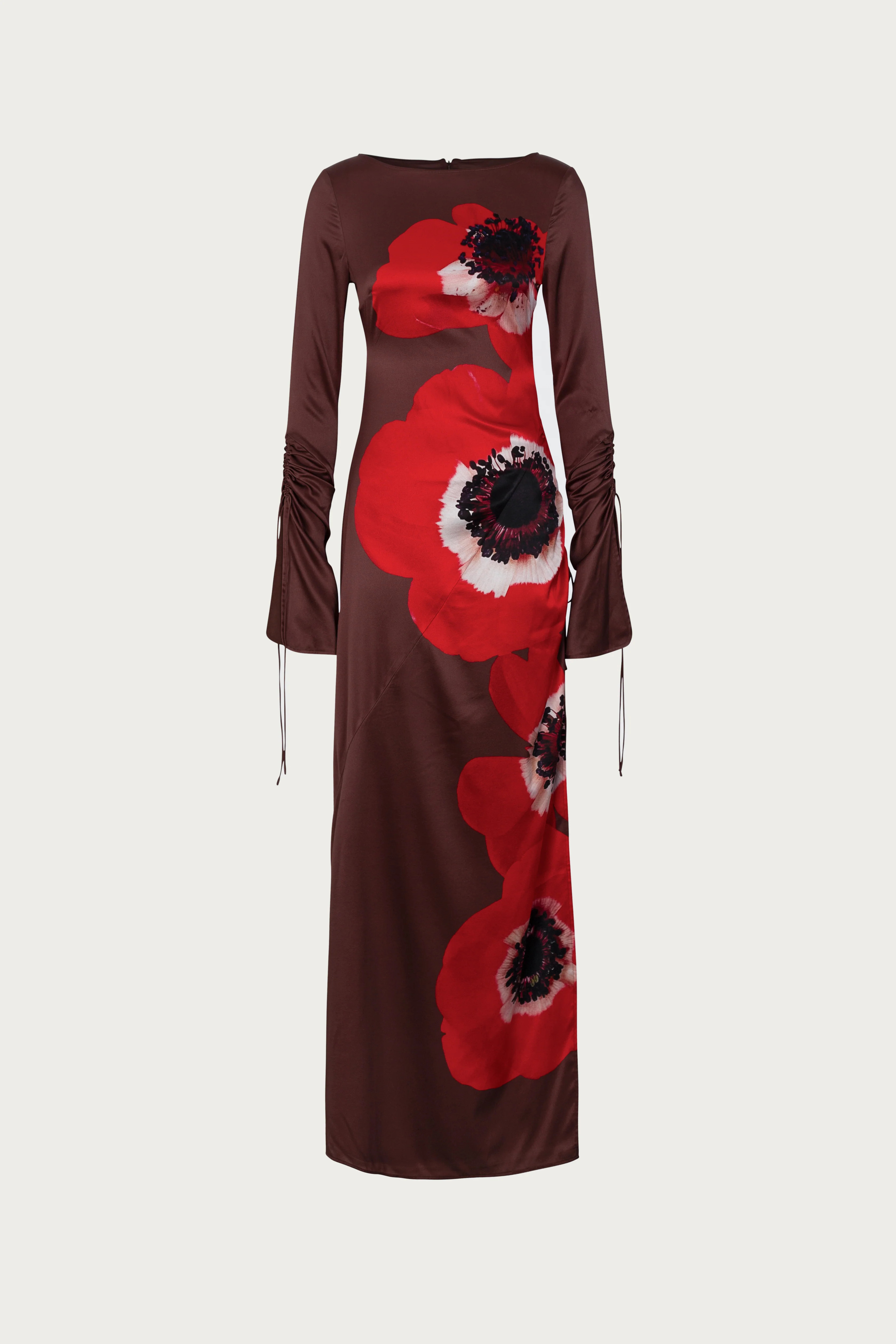 Silk Floral Gown (Brown/Red) | SAME