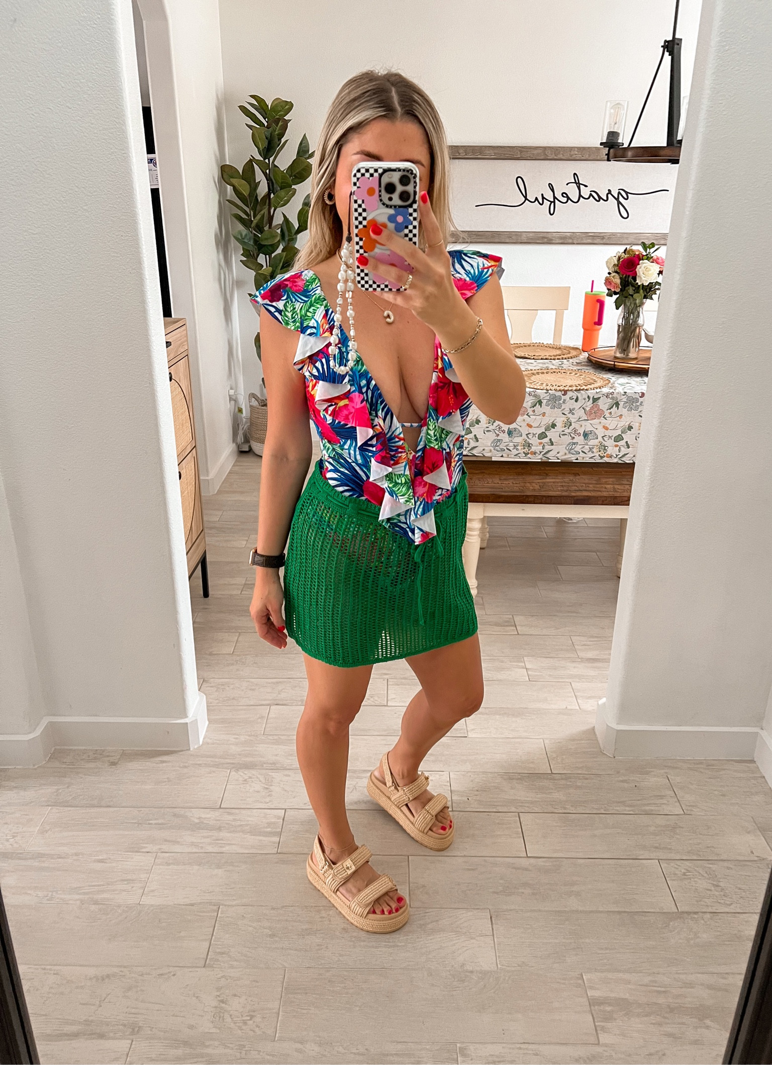 Resort wear 
Swimsuit small
Skirt cover up small
Amazon resort wear 
Sandals went up 1/2 size

#LTKswim #LTKshoecrush #LTKfindsunder100