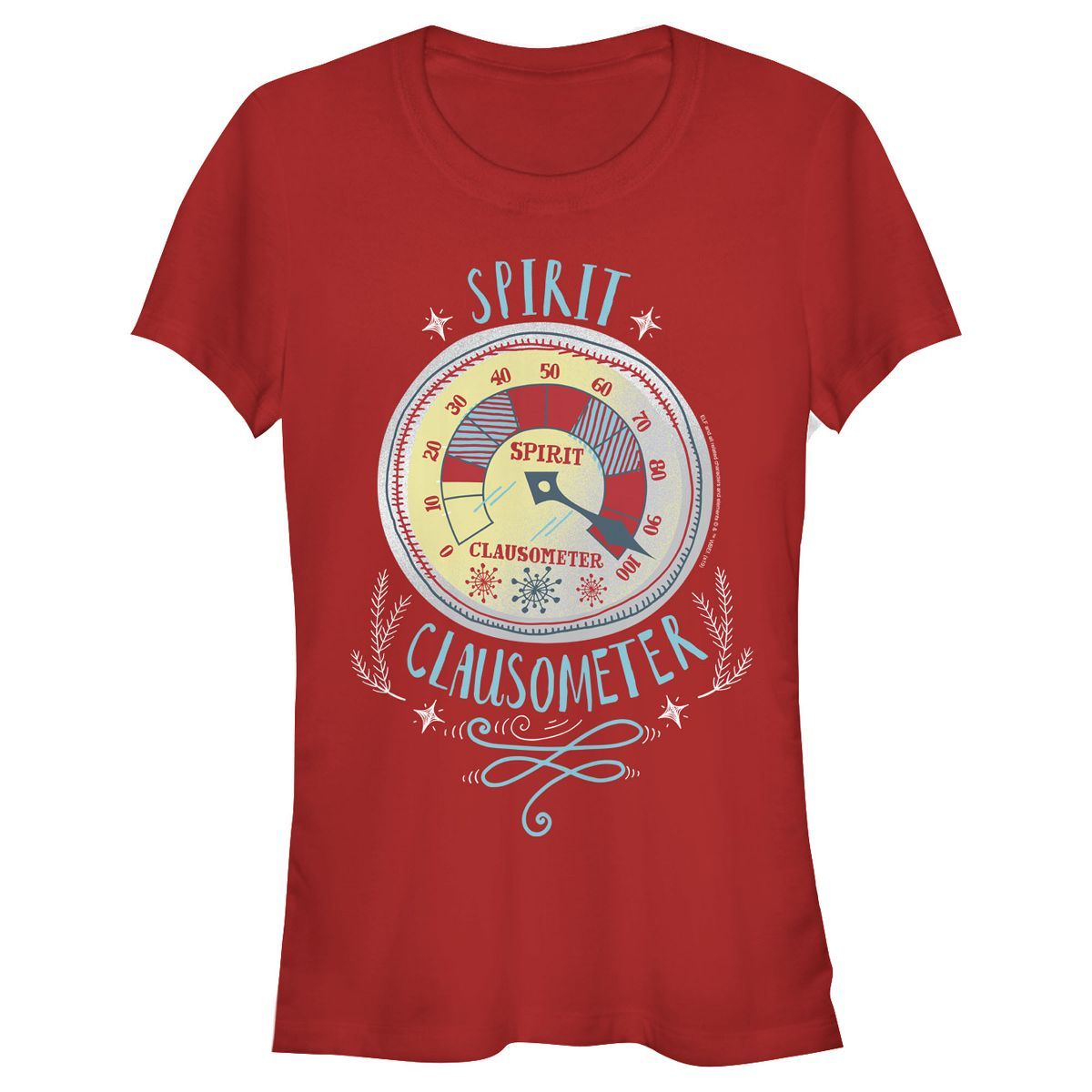 Juniors Womens Elf Christmas Spirit Clausometer T-Shirt | Target