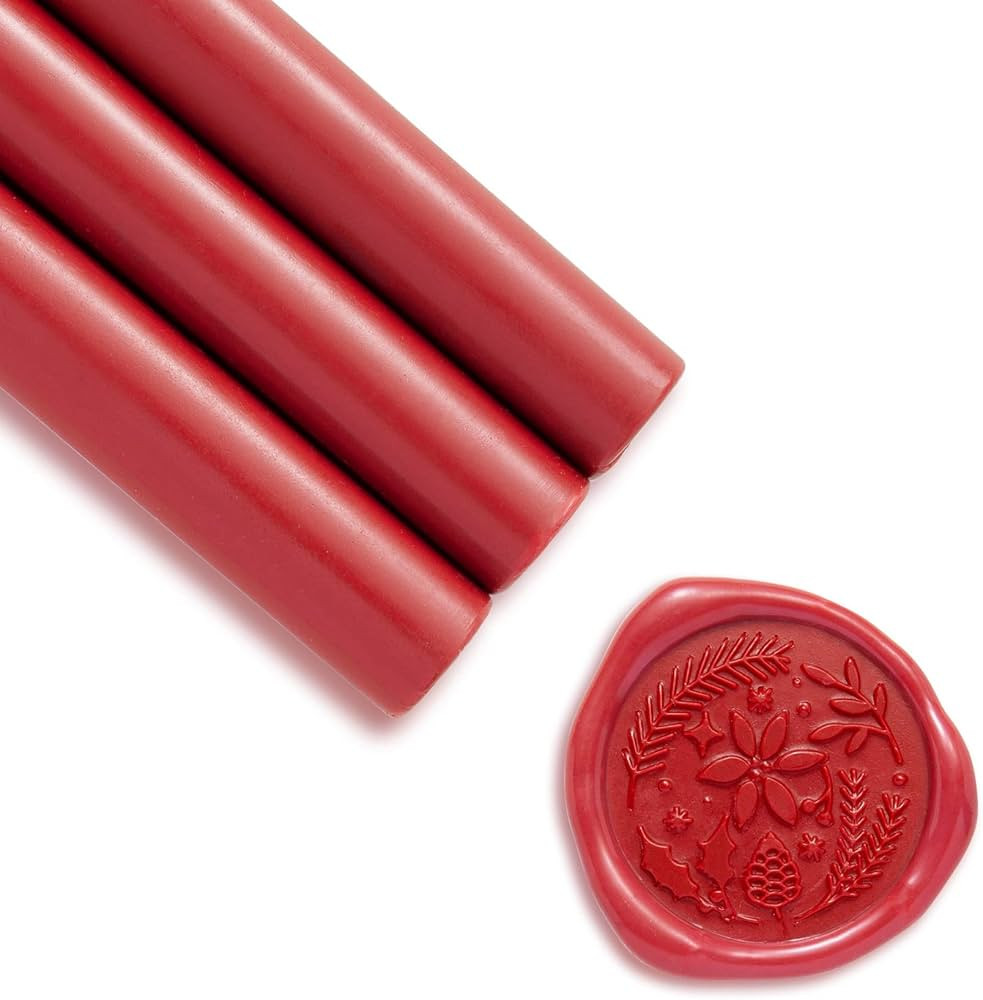 UNIQOOO Mailable Glue Gun Sealing Wax Sticks for Wax Seal Stamp - Poinsettia, Great for Birthday ... | Amazon (US)