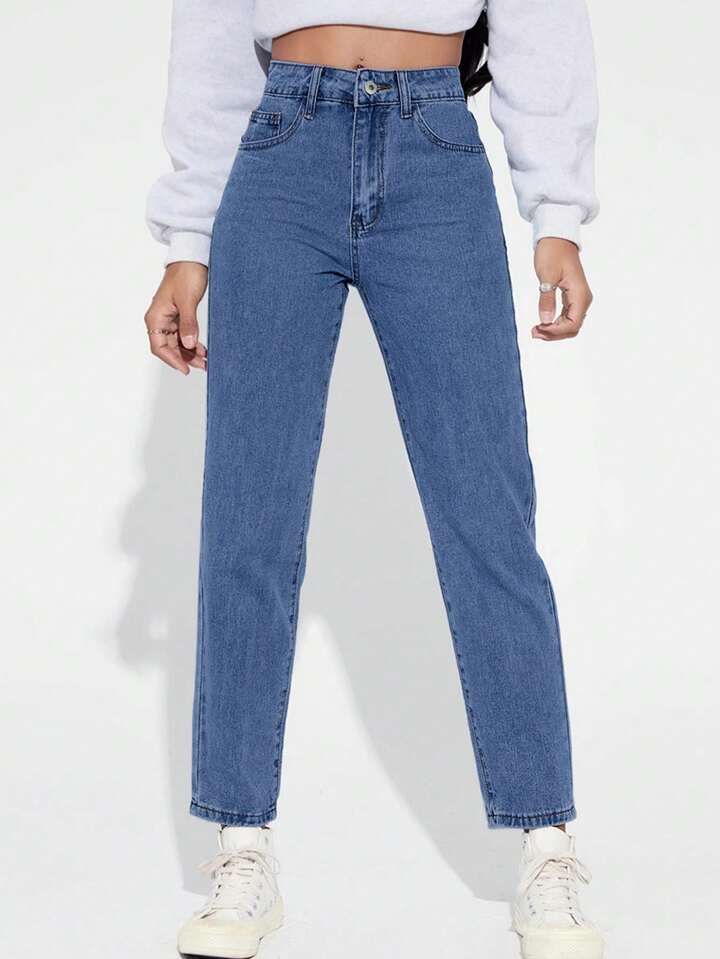 High Waist Mom Fit Jeans | SHEIN