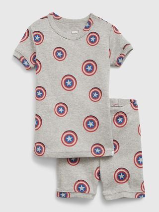 babyGap | Marvel 100% Organic Cotton Captain America Print PJ Shorts Set | Gap (US)