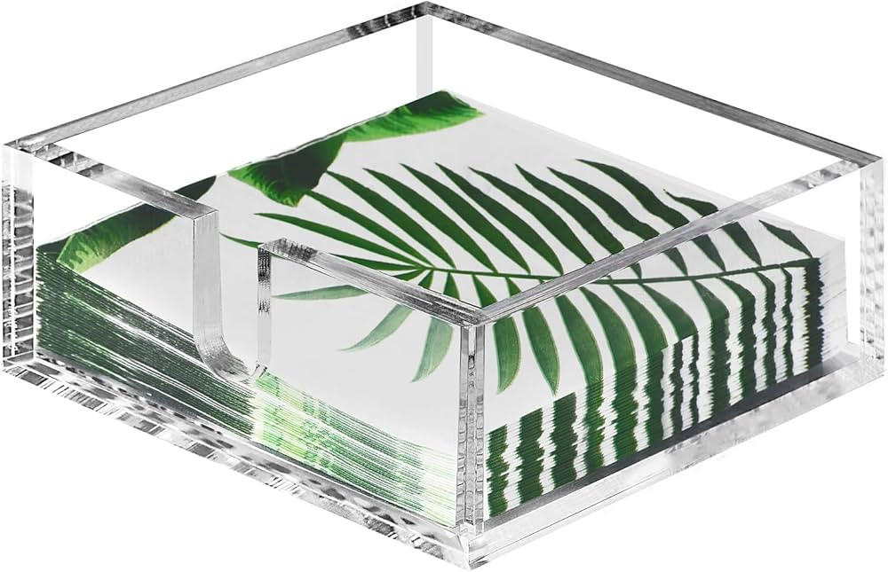 Napkin Holder for Table, Clear Napkin Holders for paper napkins, Acrylic Flat Napkins Holder for ... | Amazon (US)