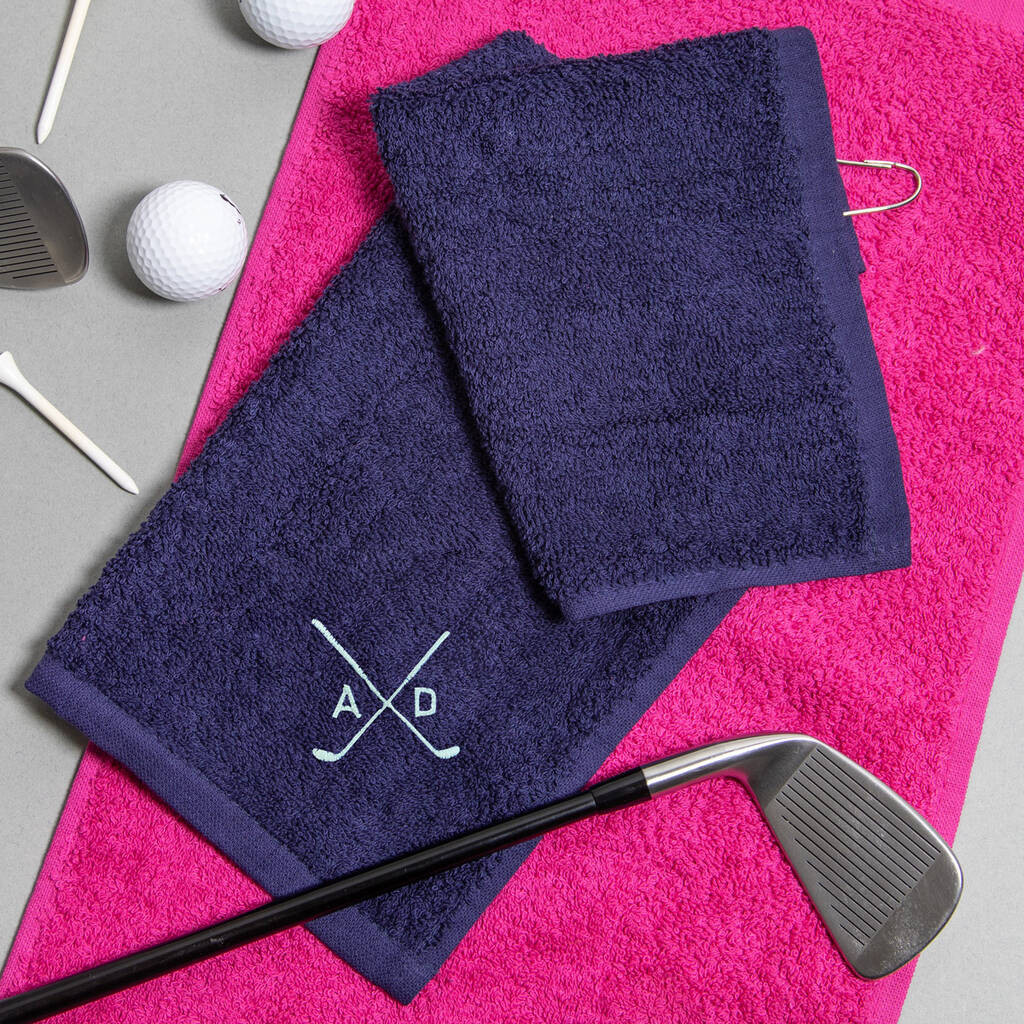 Personalised Golf Towel With Golf Club Motif | Not On The High Street