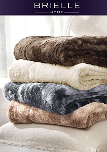 Brielle Faux Fur Oversized Throw, 50" by 70", Alpine Swift Light Brown | Amazon (US)