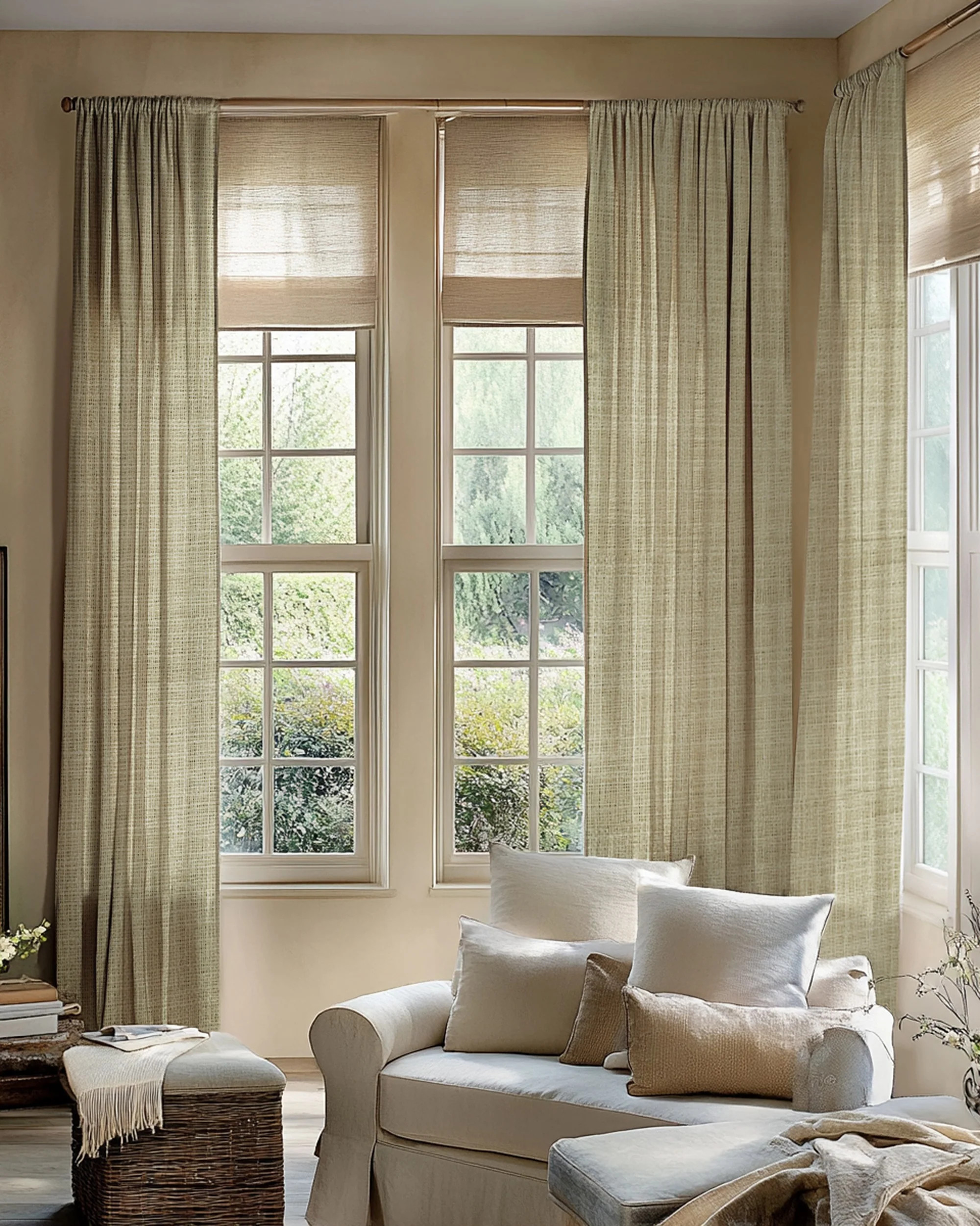 Jupiter Linen Look Soft Heavyweight Sheer Custom Curtain | TheHues