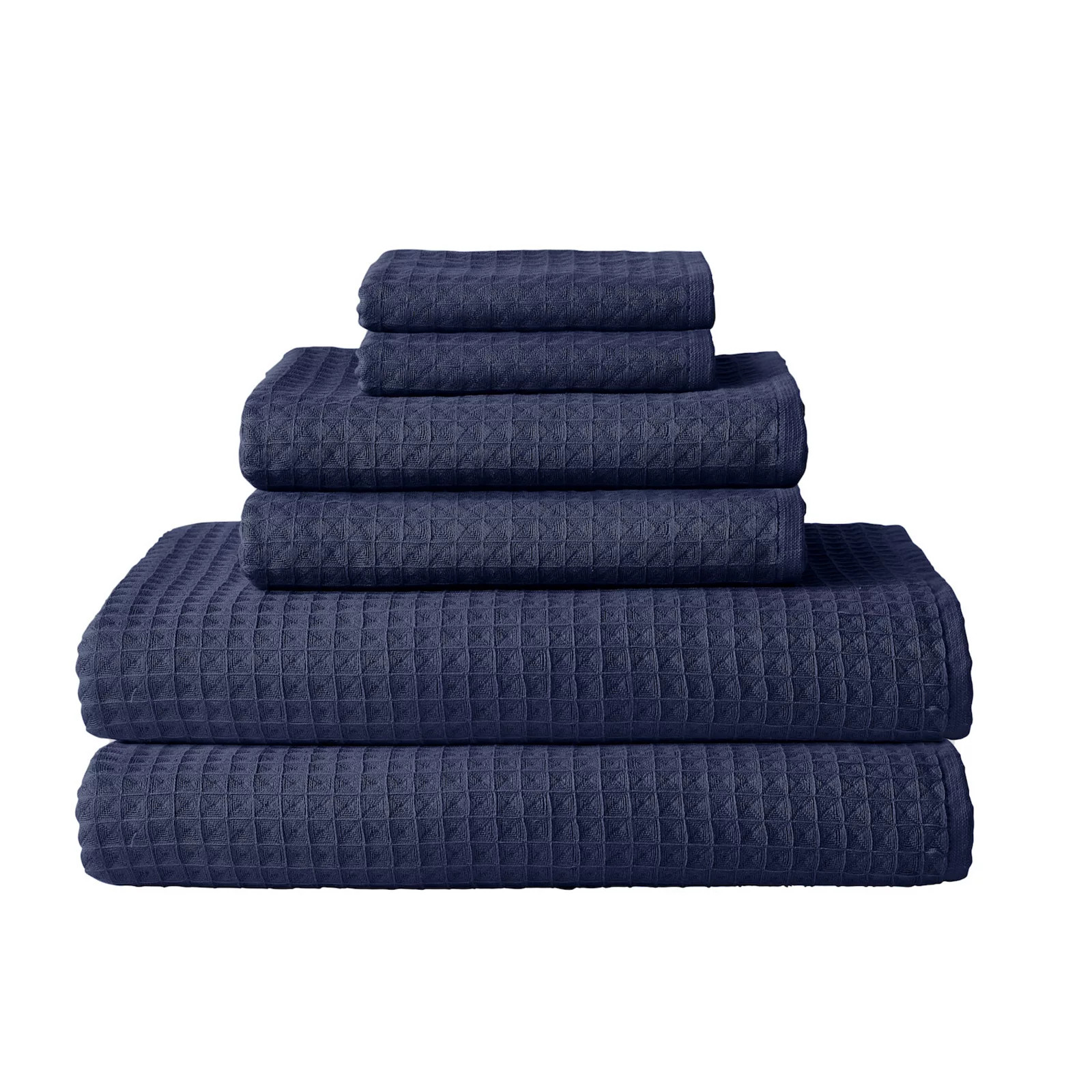 Uchino Waffle Twist 6-piece Bath Towel Set, Blue | Kohl's