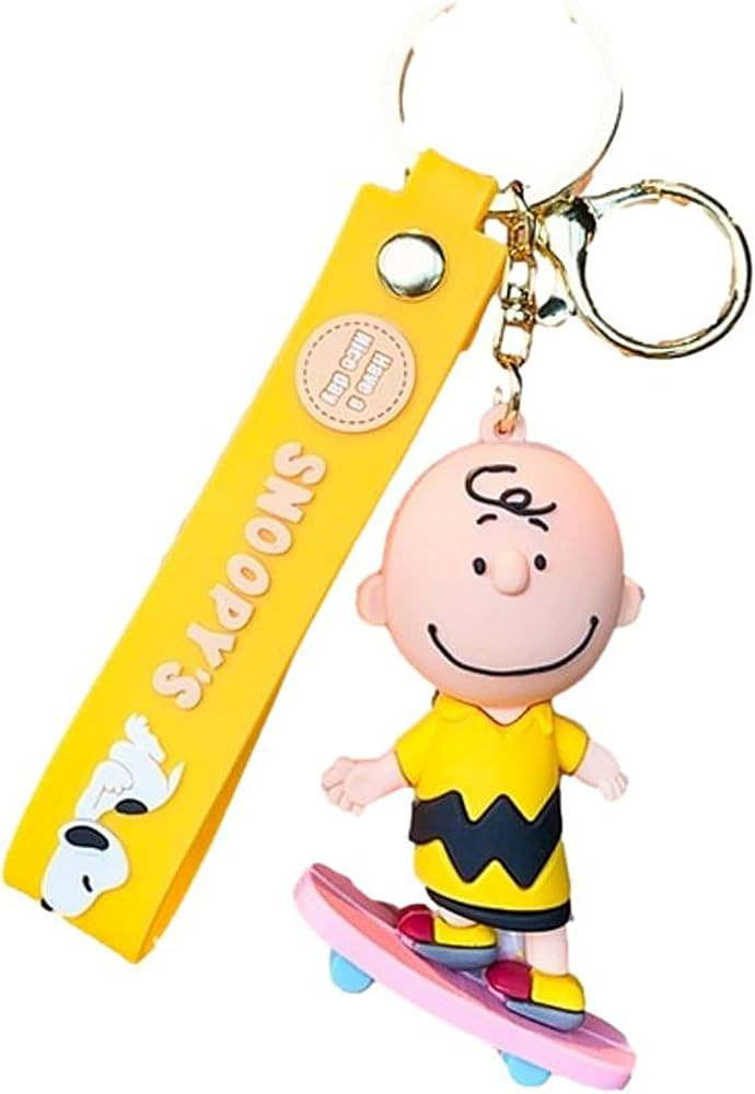 TCB Creations Charlie Cartoon Brown 3D Character Silicone Charm Keychain | Amazon (US)