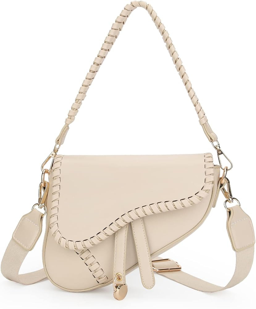 Women Saddle Shoulder Bag Clutch Purse Small Crossbody Bag Satchel Bags Handbag PU Leather | Amazon (US)