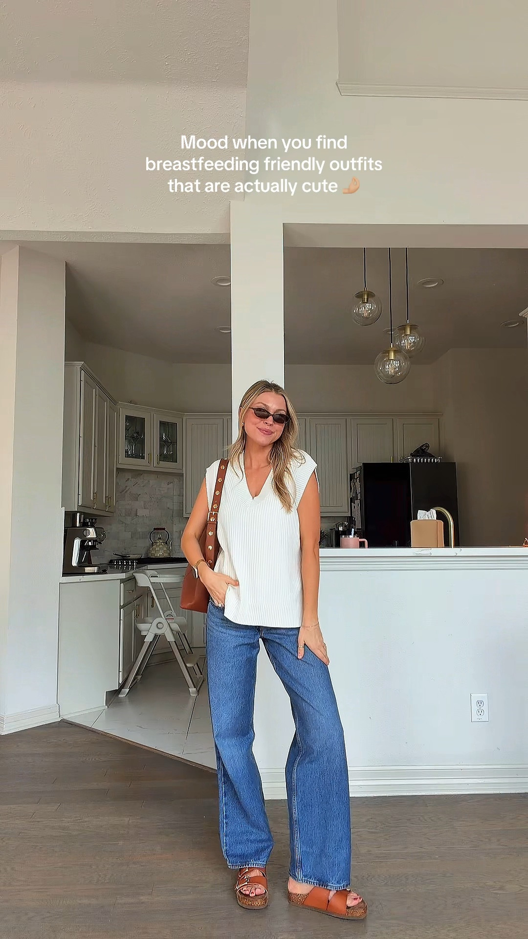 Casual spring outfit! S in sweater vest and 27 in jeans. 

#LTKootd #LTKmomlife