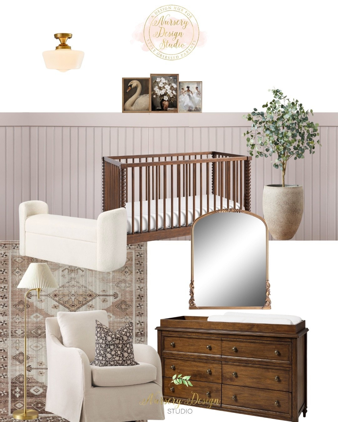 If you're investing in just a few nursery pieces, make them count. This heirloom-inspired crib, classic walnut dresser, cozy slipcovered glider, and vintage-style rug create a room that will never go out of style.

#LTKmomlife #LTKBump #LTKHome