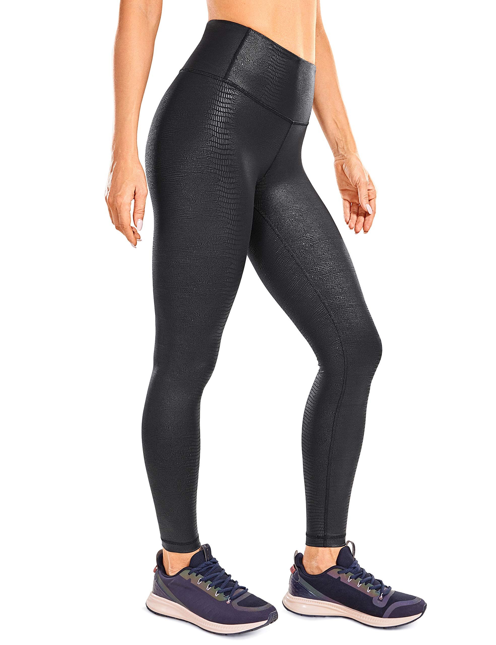 CRZ YOGA Women's Matte Faux Leather Leggings 25'' / 28'' - Stretchy Workout Yoga Pants Lightweight H | Amazon (US)