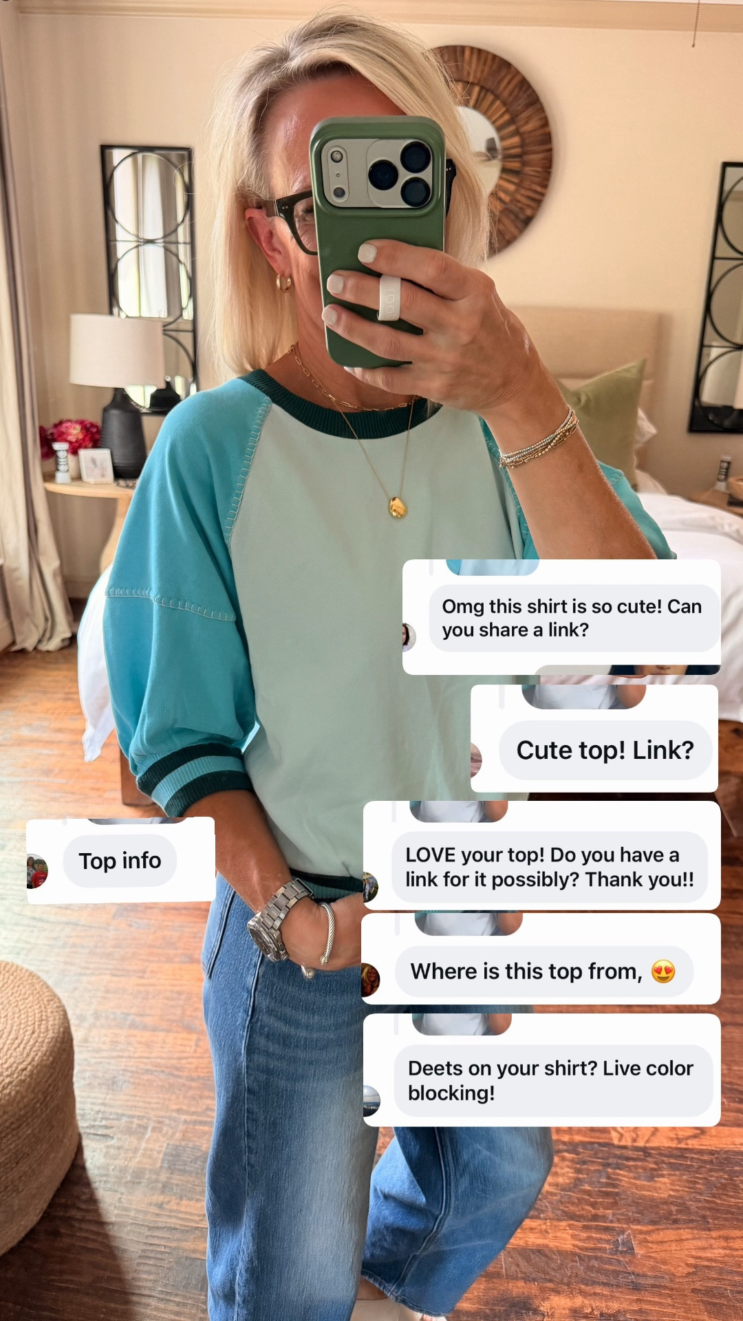 Soo many requests for this new top! 
New arrival from @Anthropologie 
Wearing small 
I have this short sleeve sweatshirt in so many colors now. Just perfect. 
And love the sleeve length 

#LTKootd #LTKOver40 #LTKmomlife