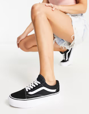 Vans Old Skool platform trainers in black | ASOS (Global)