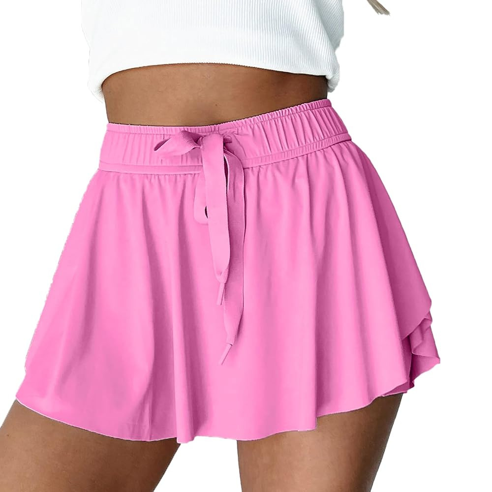 Women's High-Waist Tennis Skirt with Built-in Shorts – Asymmetrical Pleated Ruffle, Golf & Athl... | Amazon (US)