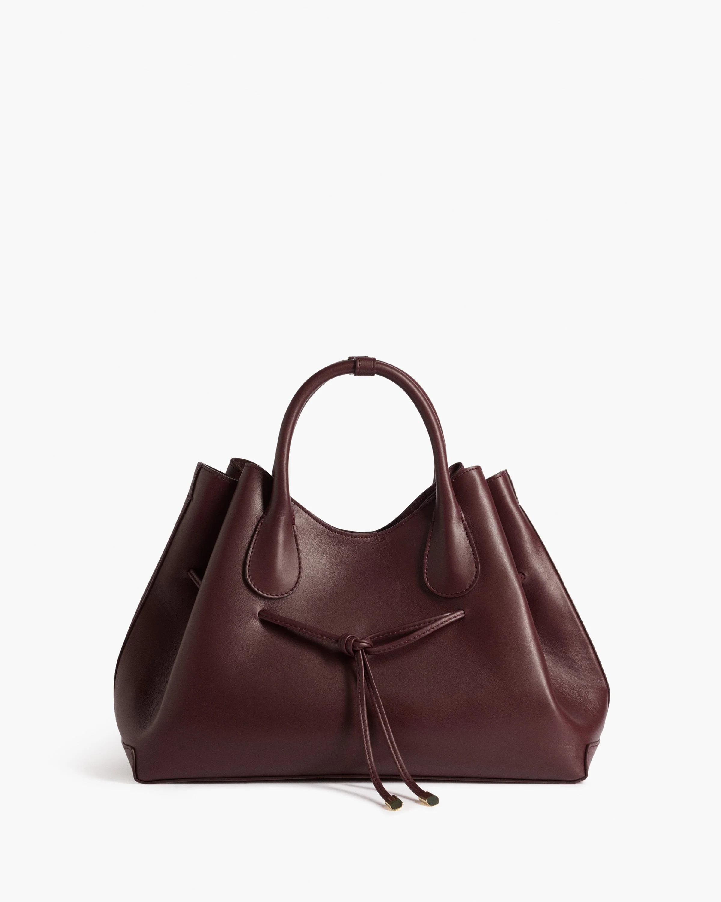 Maris Tote Bag Leather Burgundy | Flattered