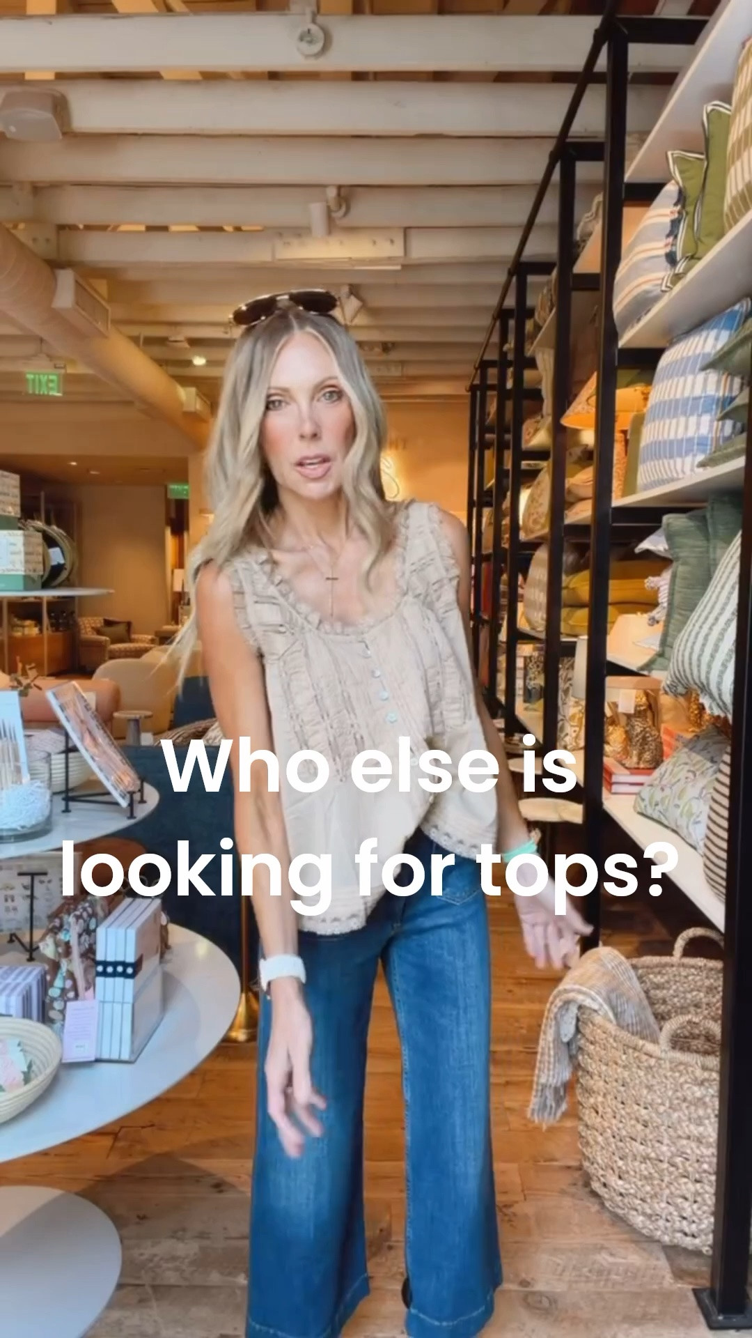 Though this sleeveless top with feminine ruffles is too big in the video, I ordered the XS because I love it!!! Also available in white and those are new wide-leg crops for summer!

@Anthropologie

#LTKmomlife #LTKOver40 #LTKootd