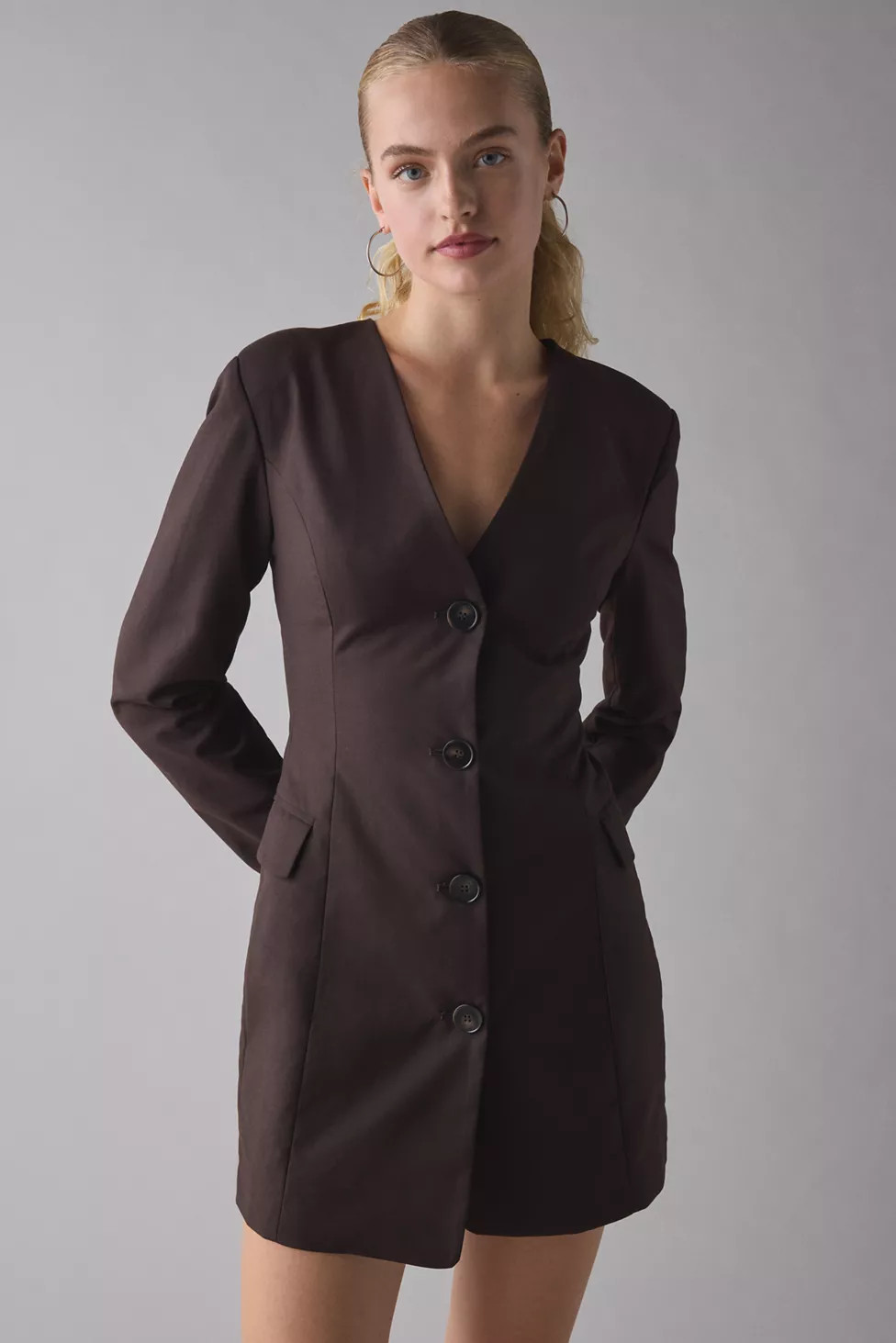 Glamorous Button Front Long Sleeve Blazer Mini Dress | Urban Outfitters (US and RoW)