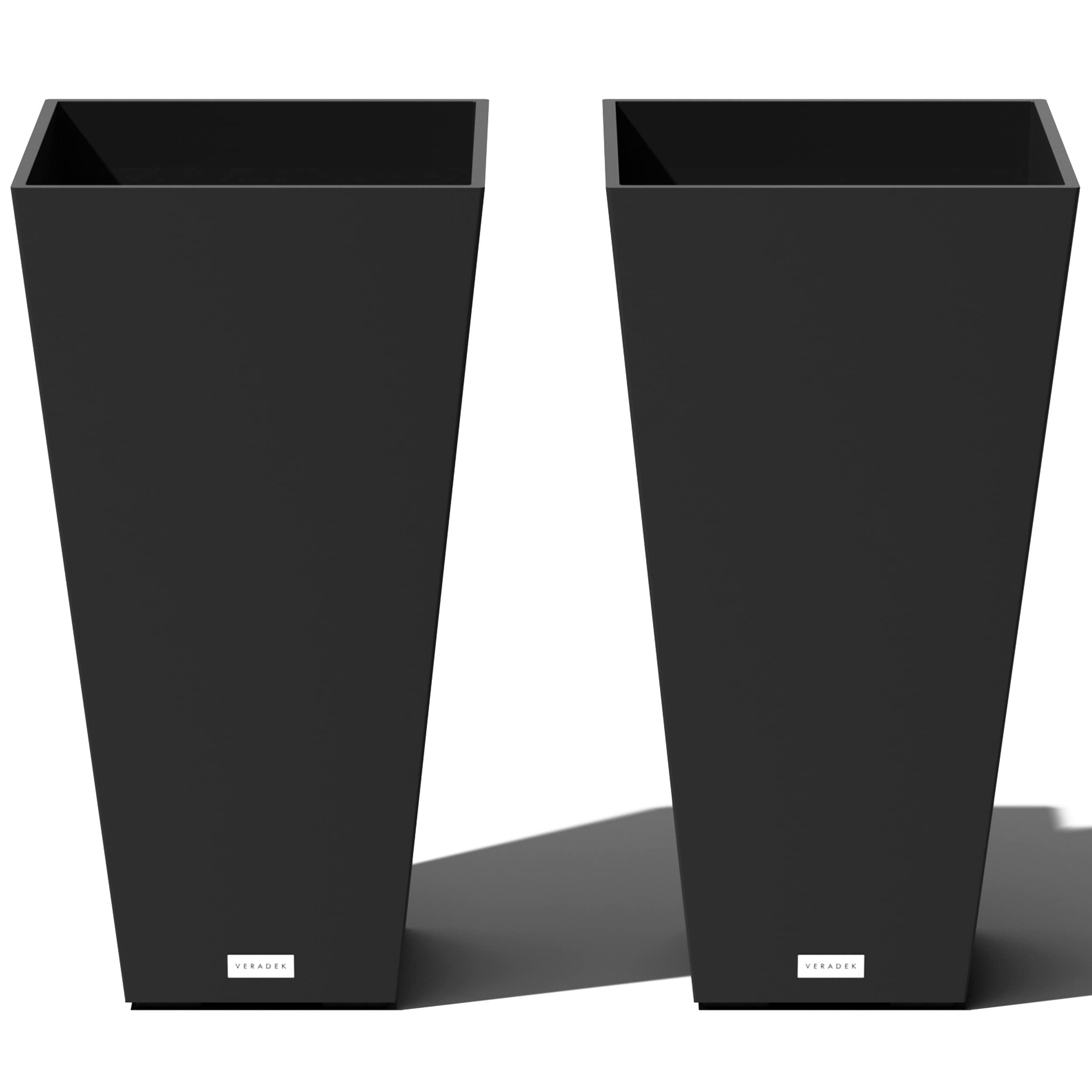 Veradek V-Resin Indoor/Outdoor Taper Planter, 2-Pack (26 inch, Black) | Amazon (US)