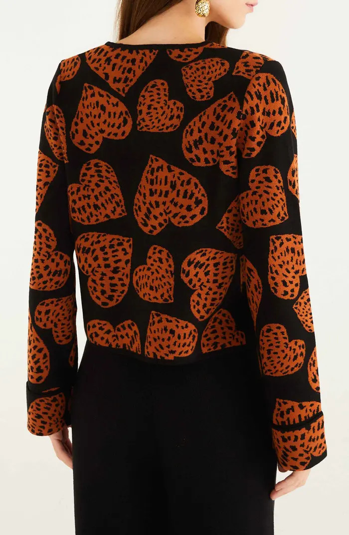 Leopard Hearts Jacquard Cardigan | Nordstrom