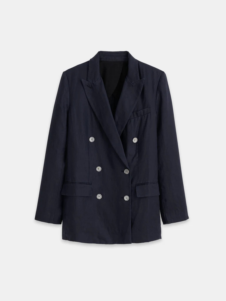 Anna Double Breasted Blazer In Linen | Alex Mill
