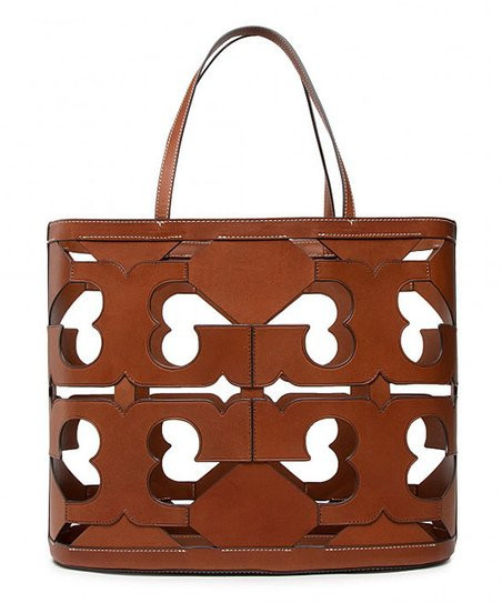 Tory Burch Classic Cuoio Cutout Logo Leather Tote | Zulily