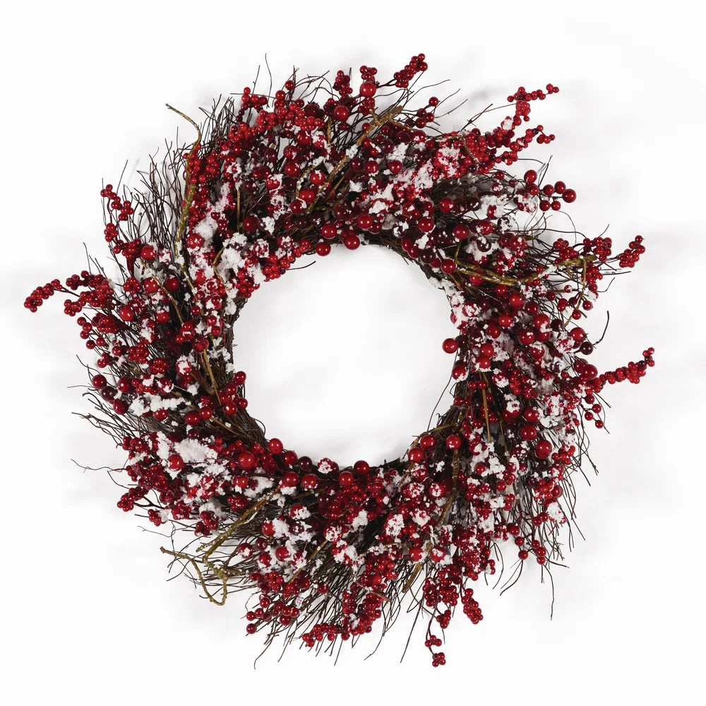 Handcrafted Faux Berry 24'' Wreath | Wayfair North America