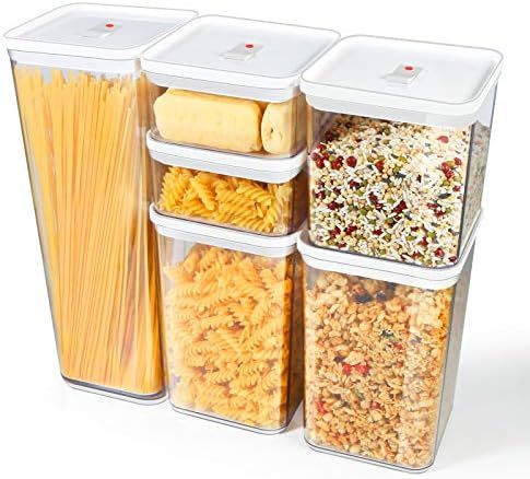Amazon.com: TBMax Airtight Food Storage Containers, Set of 6 BPA-Free Plastic Cereal Dispenser fo... | Amazon (US)