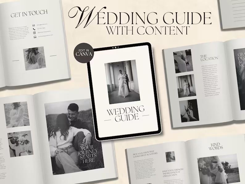CANVA Modern Minimalist Wedding Photography Client Guide With Content, Pre-written Welcome Guide,... | Etsy (US)