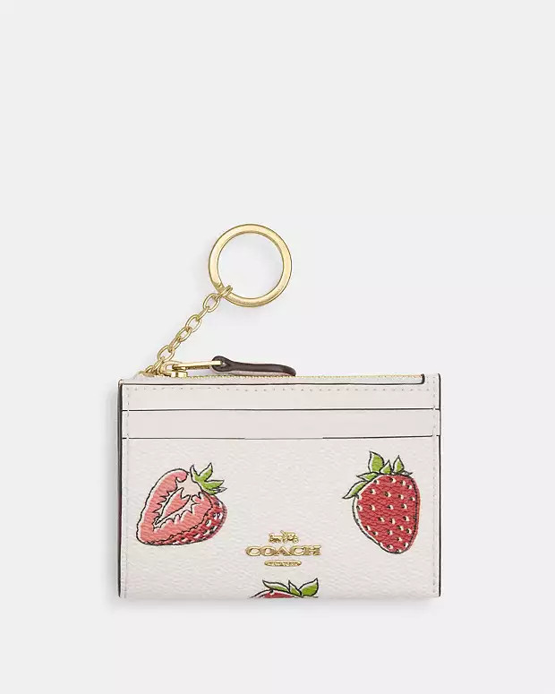 Mini Skinny Id Case With Strawberry Print | Coach Outlet US