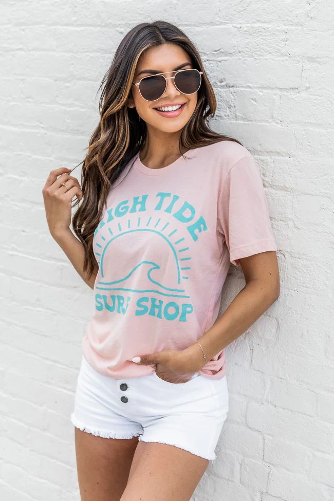 High Tide Surf Shop Heather Peach Tee | Pink Lily
