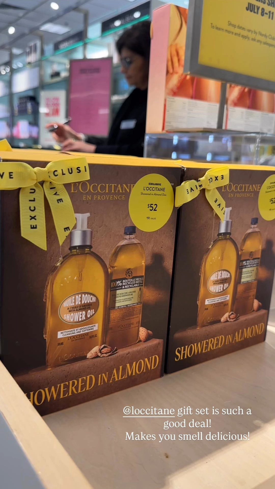 Loccitane gift set 
The Almond shower oil makes you smell delicious!