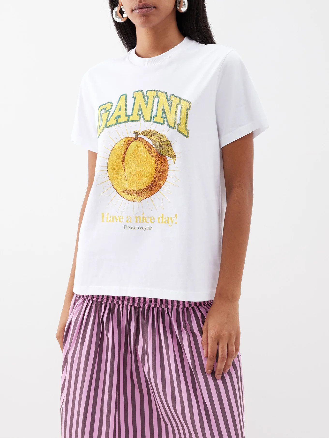 Peach-print organic-cotton T-shirt | Matches (UK)