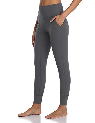 Colorfulkoala Women's High Waisted Joggers with Pockets Full Length Sweatpants & Lounge Pants (XL, Charcoal Grey) | Amazon (US)
