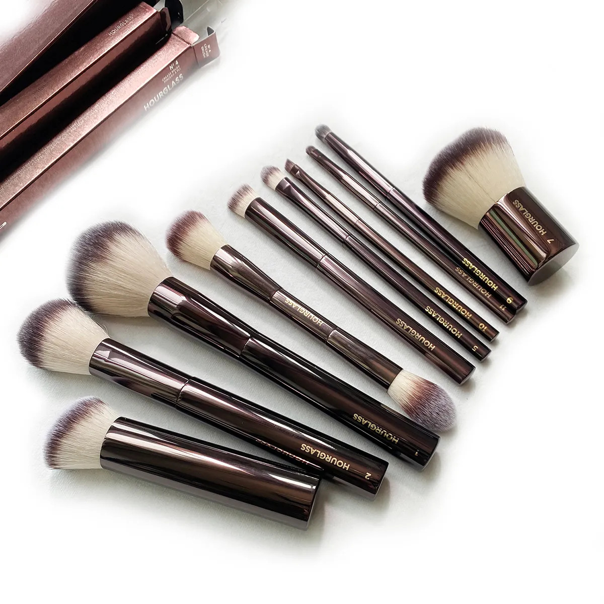 Hourglass Makeup Brushes Set 10Pcs Cosmetic Brush for Face Powder Blush Eye Shadow Crease Conceal... | DHGate