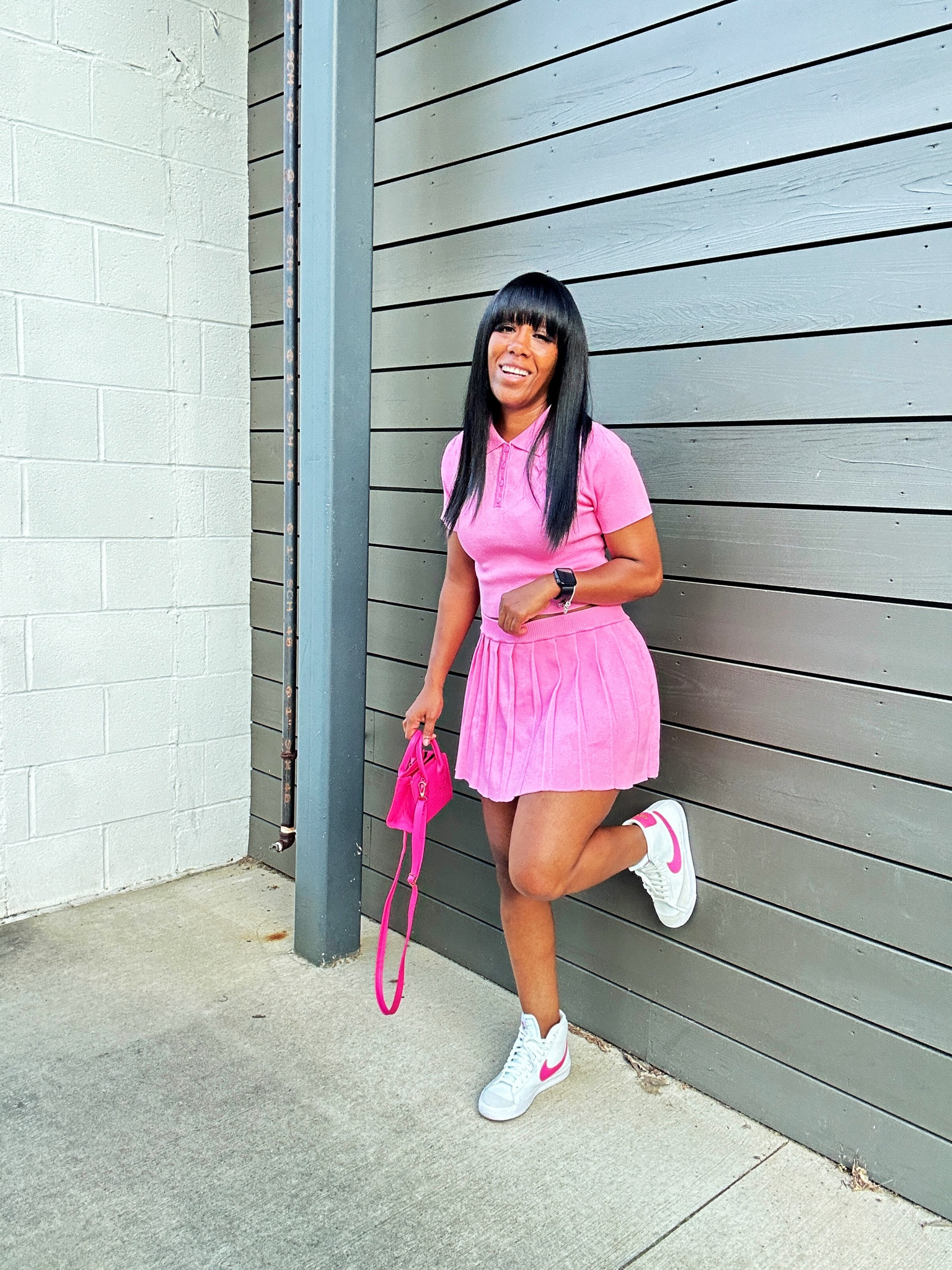 Back to school outfit idea!

I’m wearing a pink tennis skirt and polo shirt.

I styled this outfit with a pink mini crossbody bag and Nike Blazer Mid 77 sneakerrs

#LTKStyleTip #LTKFindsUnder50 #LTKShoeCrush