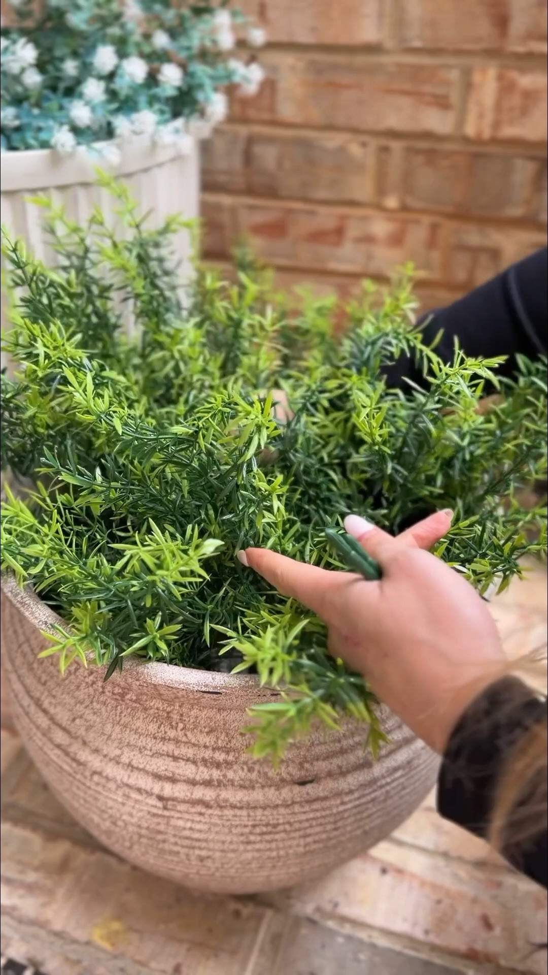 So happy with this faux rosemary from Amazon! I used a pack per planter. I usually stick styrofoam or an empty box inside the planter and stick the stems in there so they stay put!

#LTKHome #LTKSeasonal