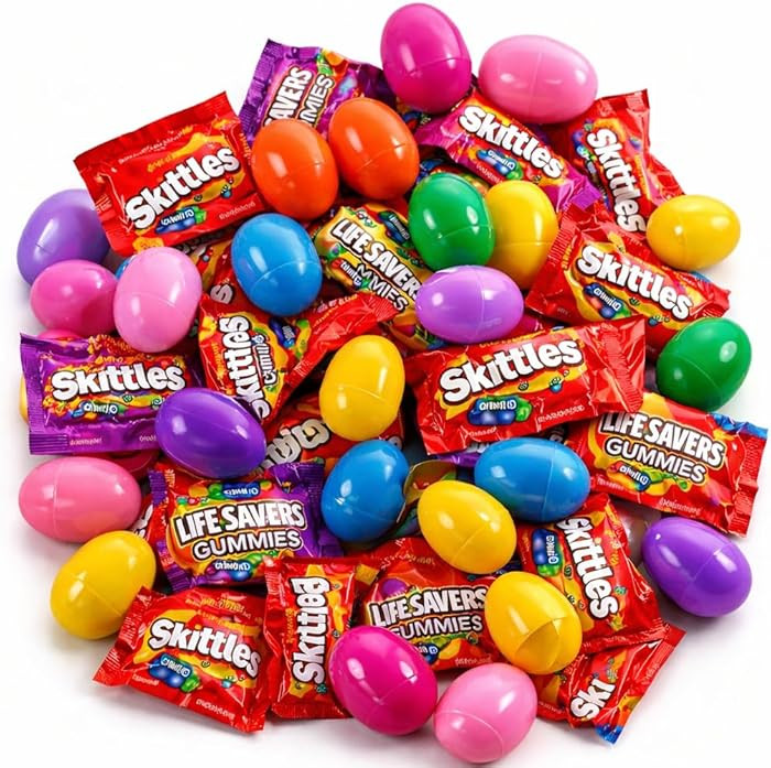 Pre-Filled Easter Eggs with Sour Candy Gummies, Assorted Colors, 50 Count | Amazon (US)