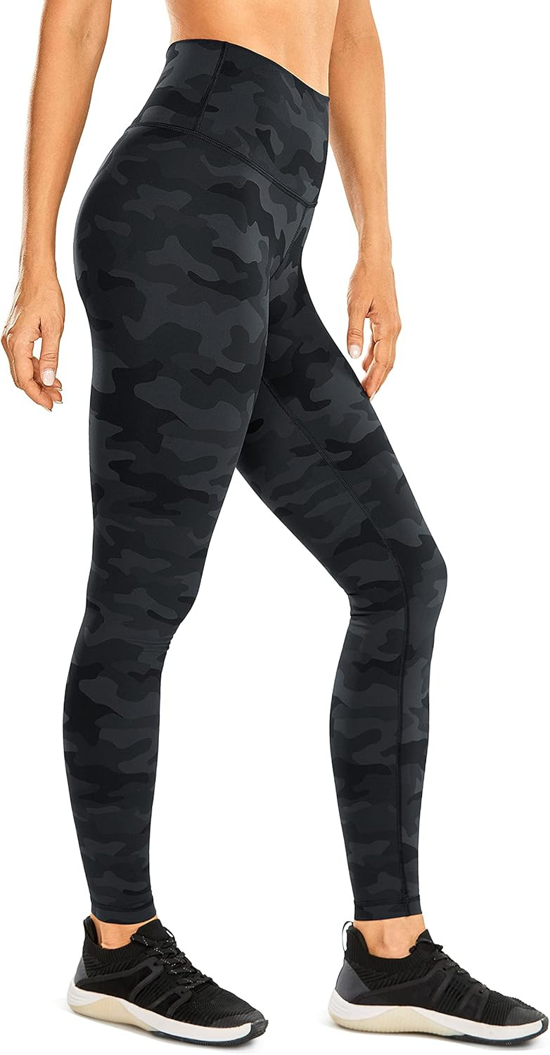 CRZ YOGA Women's Hugged Feeling Compression Leggings 28 Inches - High Waist Thick Tummy Control W... | Amazon (US)