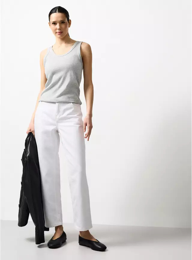 White Relaxed Straight Leg Jeans 18S | Tu Clothing