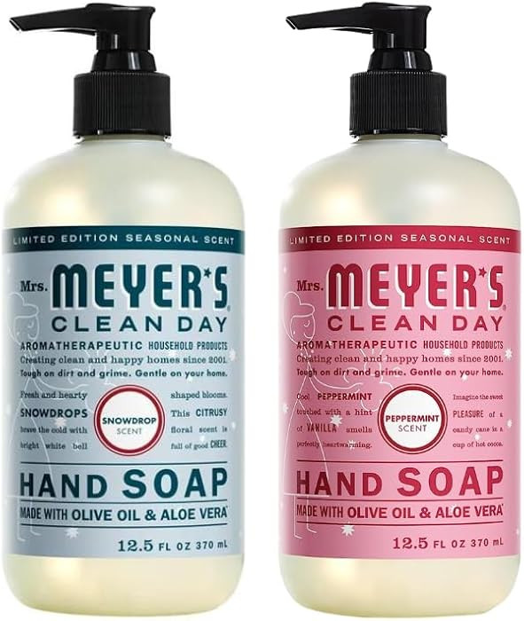 Mrs. MEYER'S CLEAN DAY Hand Soap Variety (Snow Drop + Peppermint) | Amazon (US)