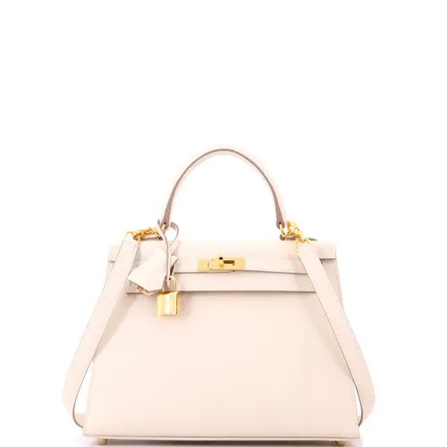 Pre-Owned Hermes Kelly Handbag Light Epsom with Gold Hardware 25 in White at Nordstrom, Size Small | Nordstrom