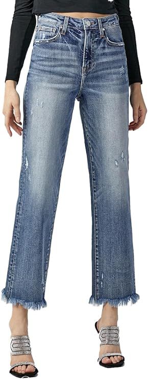 SALT TREE Risen Jeans - High Rise Straight Jeans - RDP5116 | Amazon (US)