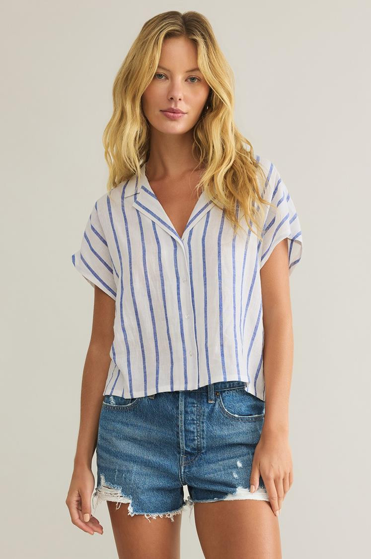 Parallel Striped Short Sleeve Buttondown | South Moon Under