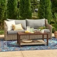 Better Homes & Gardens Bellamy 2 Piece Wicker Outdoor Sofa Gray Cushions & Coffee Table Set with ... | Walmart (US)