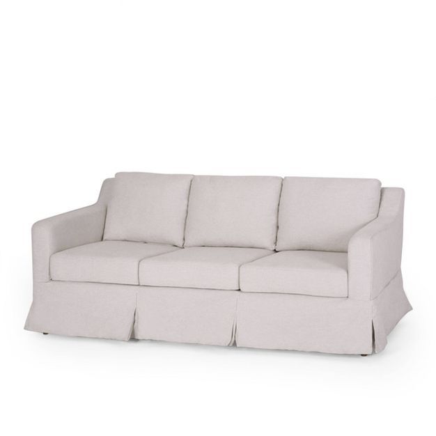 Arrastra Contemporary Fabric 3 Seater Sofa with Skirt - Christopher Knight Home | Target