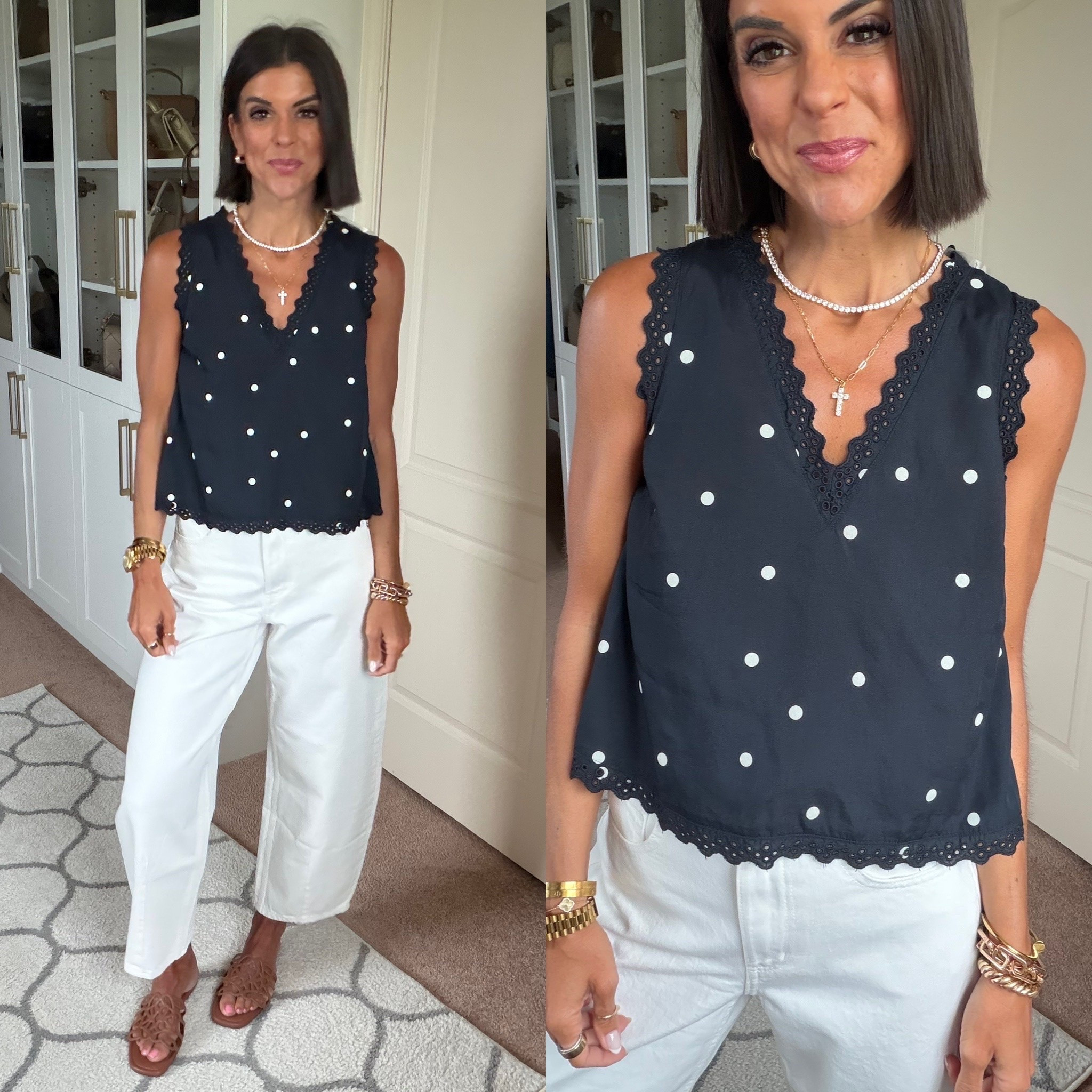 Target tank on sale for $17!! So cute! Size xs . Sized up one in jeans, but should have stayed tts. Sandals on sale!

#LTKootd #LTKSaleAlert #LTKSeasonal