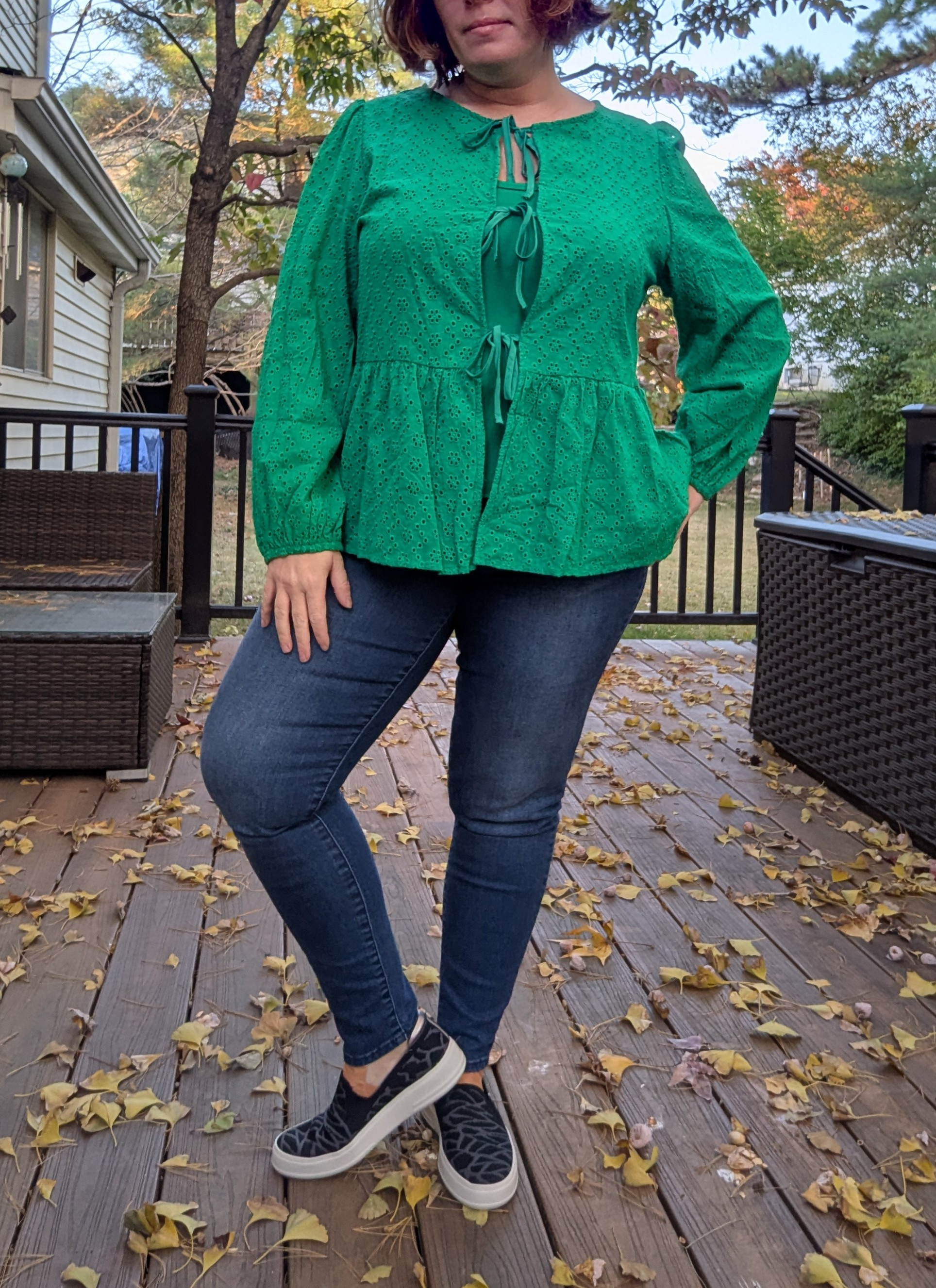 top tts (I'm just wearing a tank under), jeans could size down since stretchy, shoes tts 

 #LTKPetite #LTKFindsUnder50 #LTKWorkwear