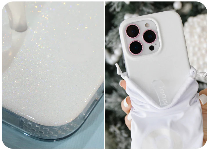 Loopy Cases - White Shimmer | Loopy Cases